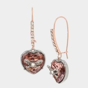 NEW BETSEY JOHNSON GET YOUR WINGS HEART EARRINGS